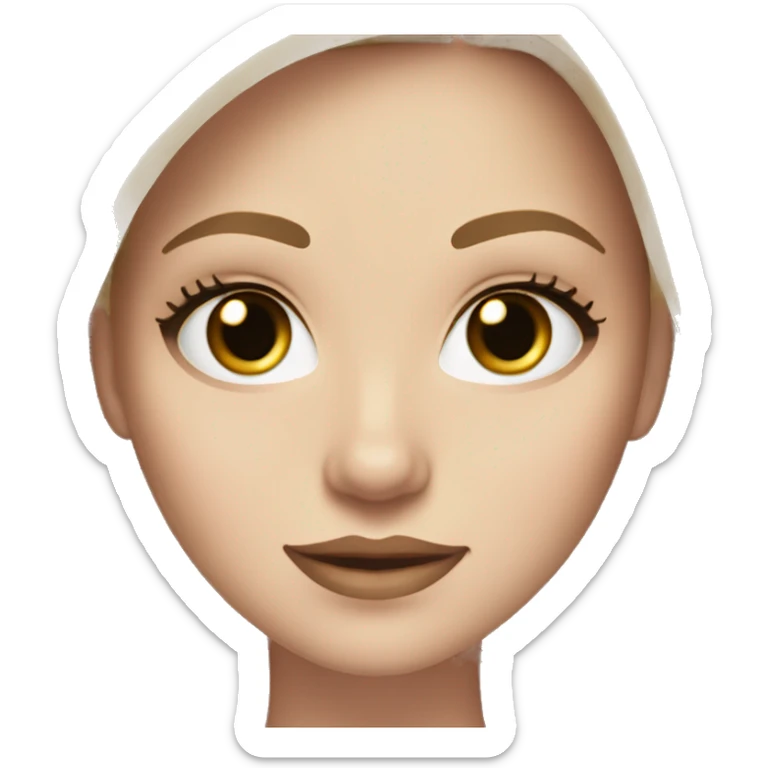 A white girl with dark brown eyes and long lashes with long straight blonde hair  sticker