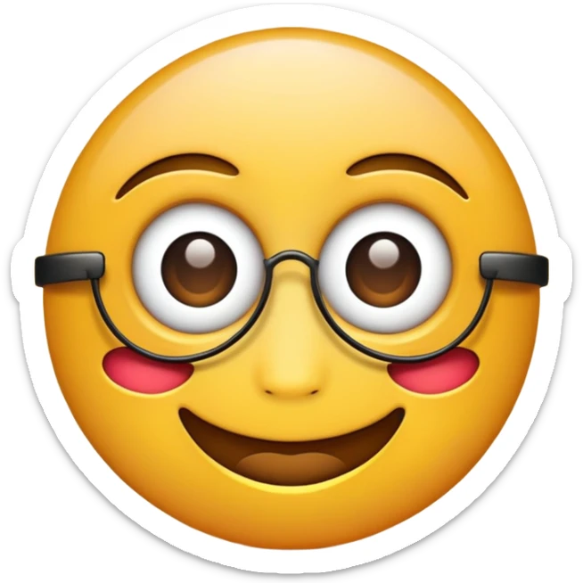 Haz un emoji con q este cansado q tenga ojeras, pero a este feliz así ☺️ pero que se le note  cara de cansancio sticker
