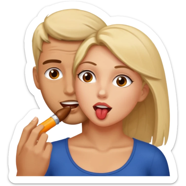 girl emoji sucking the dick of a man sticker