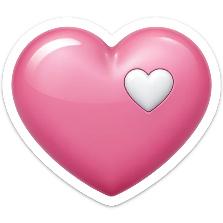pink heart with white heart sticker