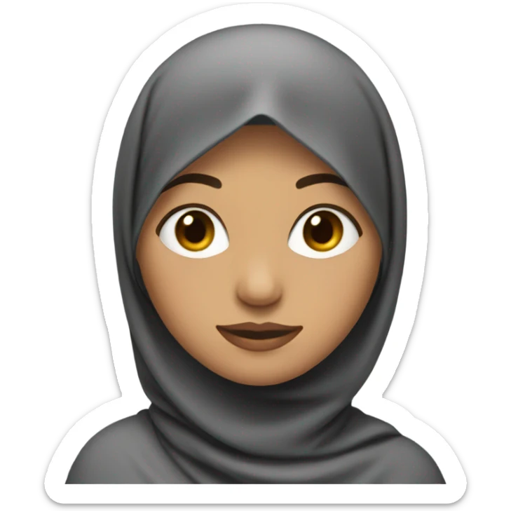 Girl with hijab and two pieces of hair at the front sticking out sticker