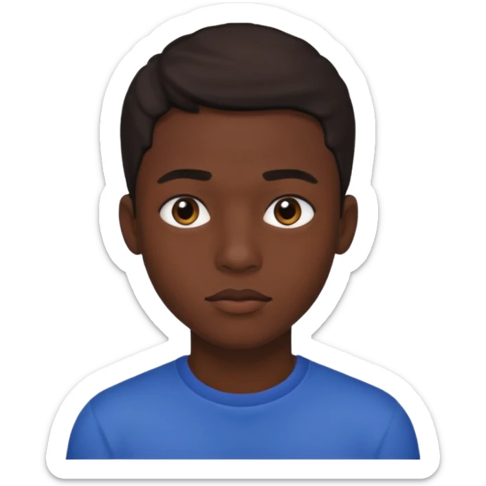 Une homme de 17 ans il a la peau noir foncé , des lèvres pulpeuses et un regard nonchalant sticker