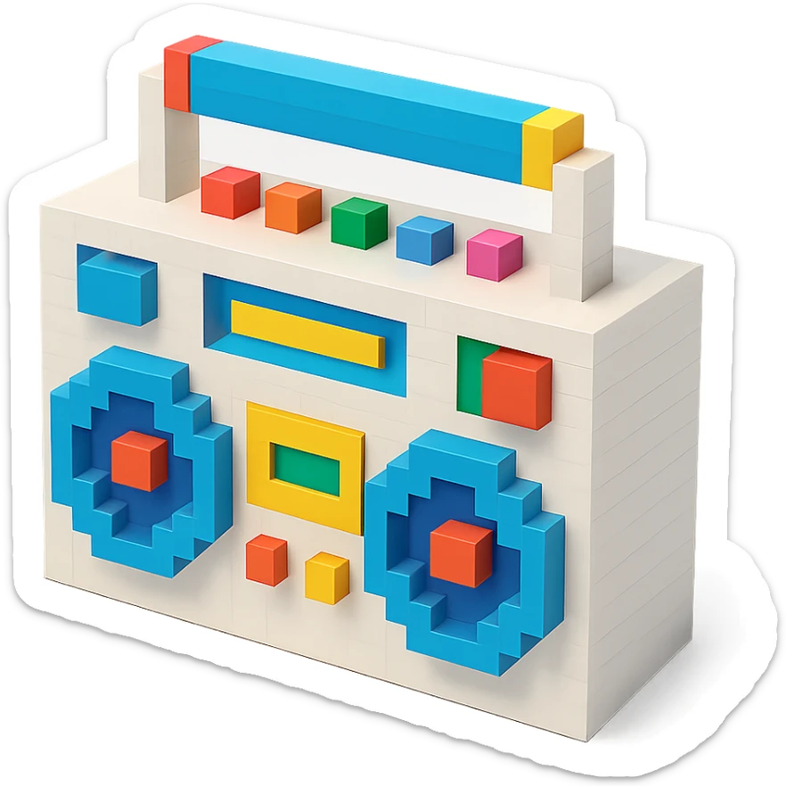 white boombox sticker