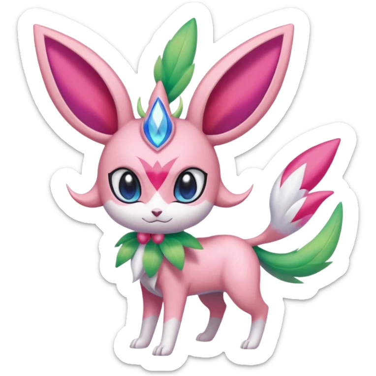 Sylveon-Shaymin-Meloetta-Celebi-Espeon-fusion-animal-Fakémon-creature  sticker