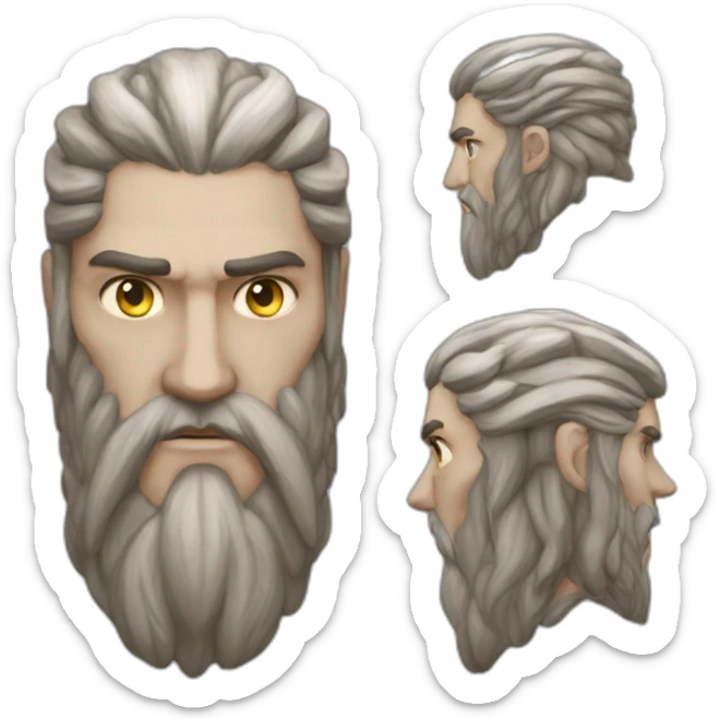 Head of Mímir in Norse mythology, renowned for his knowledge and wisdom (god of war) sticker
