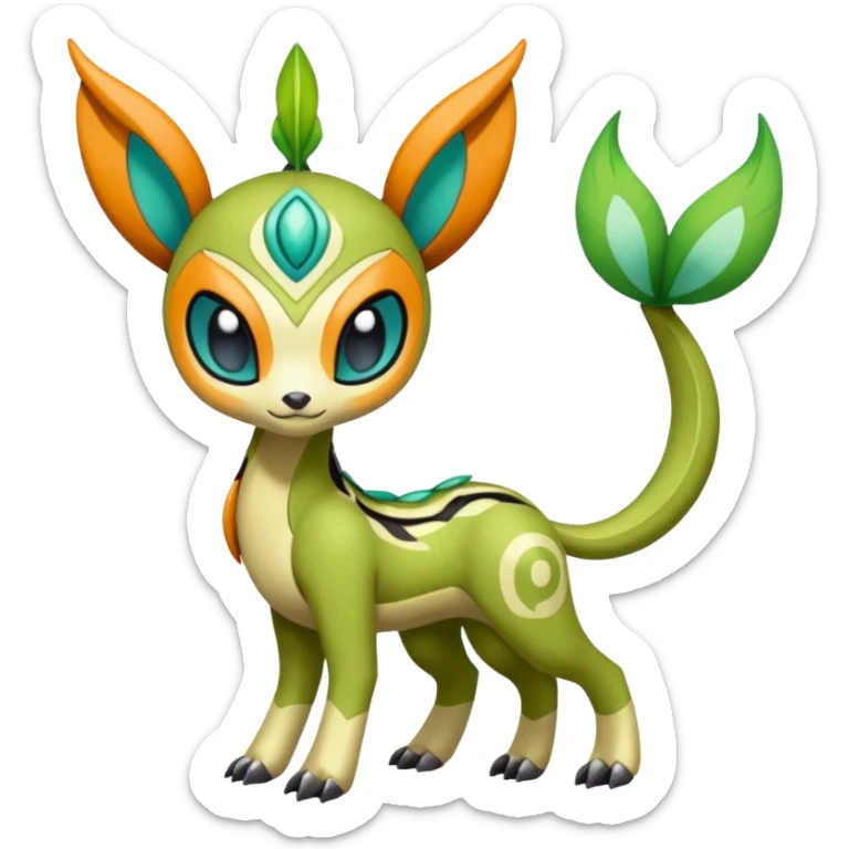 Colorful Exotic Meloetta-Terrakion-Virizion-Venom-Stitch-Fakémon-creature-hybrid sticker