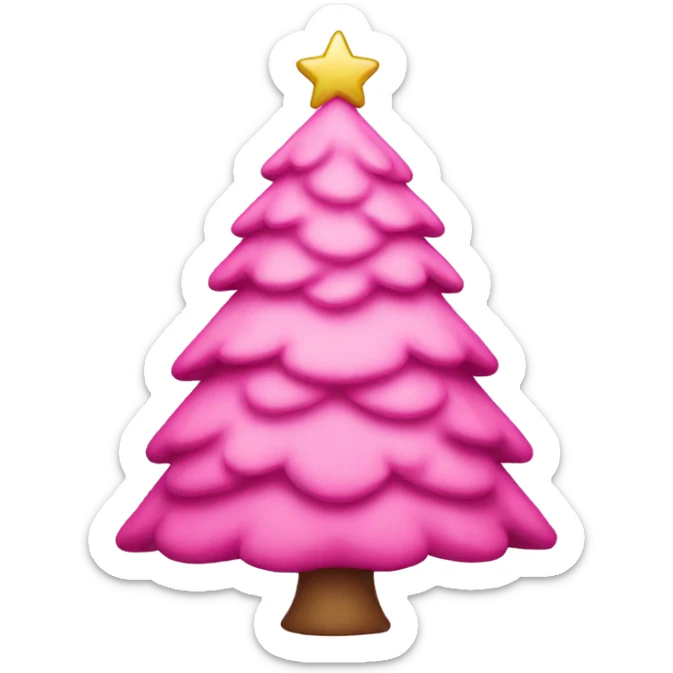 Pink Christmas tree sticker