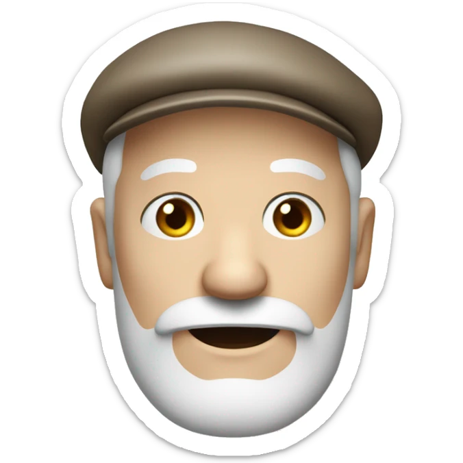 old man with flat cap AND BLUE EYES AND FULL WHITE FACIAL HAIR
 sticker