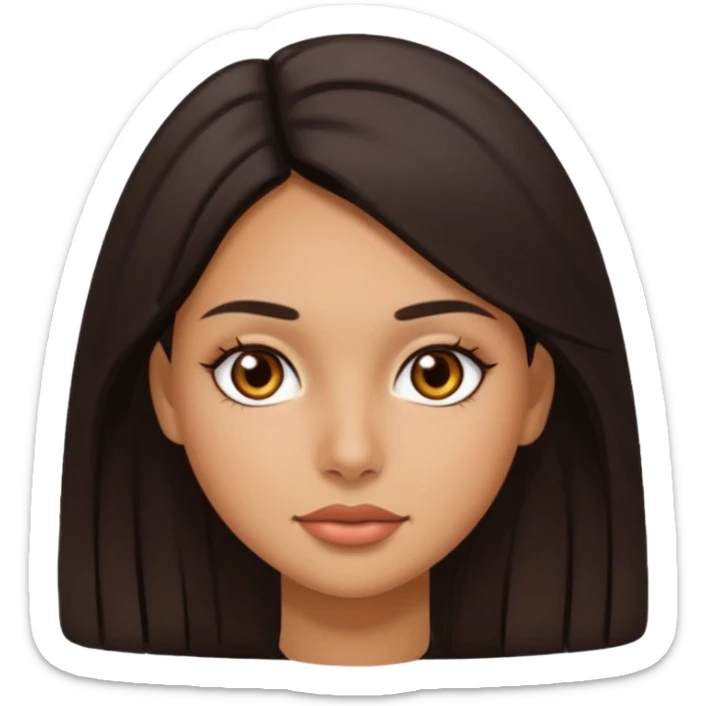 Latina girl with tight, dull facial skin sticker
