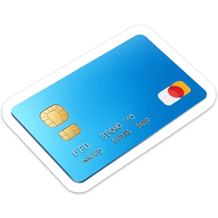 3D minimal icon of a corporate card with no numbers, no personal info, and no logos, except a simple text ‘WAD’. Add a subtle accent in #FF3D00. Clean, modern, high-end style. sticker