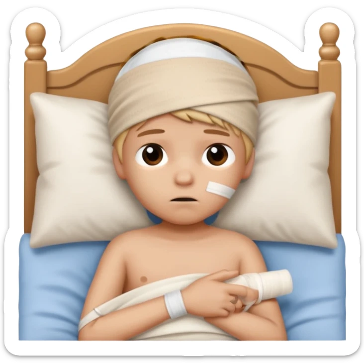 no se cayó se golpeó la cabeza mamá llamo al doctor ye le doctor dijo no más monos saita em la cama sticker