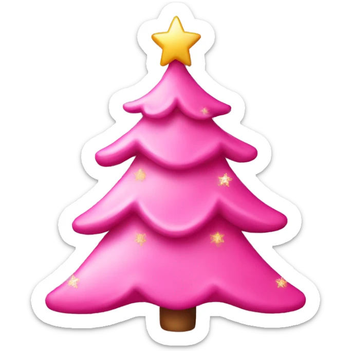 Pink Christmas tree sticker