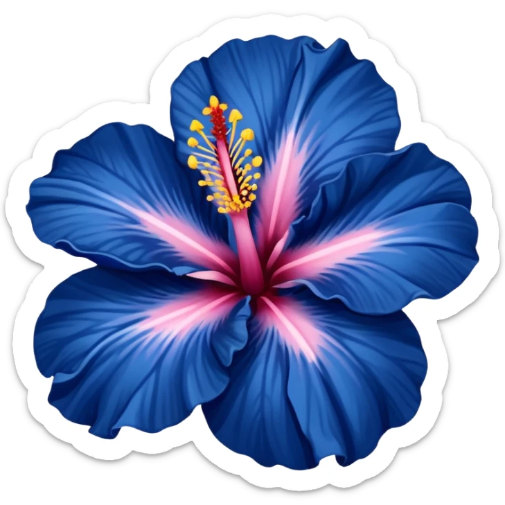 very Dark blue flower hibiscus only colour blue no pink or yellow use white for the middle of flower sticker