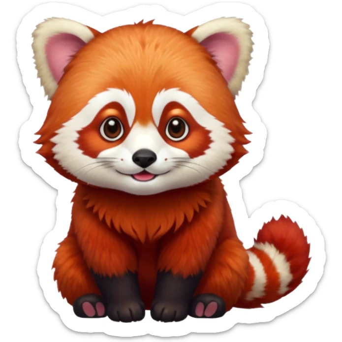 Make a logo of a red panda but instead of ginger fur, its fur is crimson red sticker