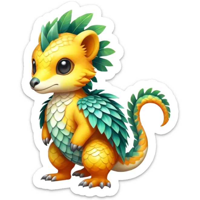 Cute cool fantasy tropical animal hybrid Fakemon full body sticker