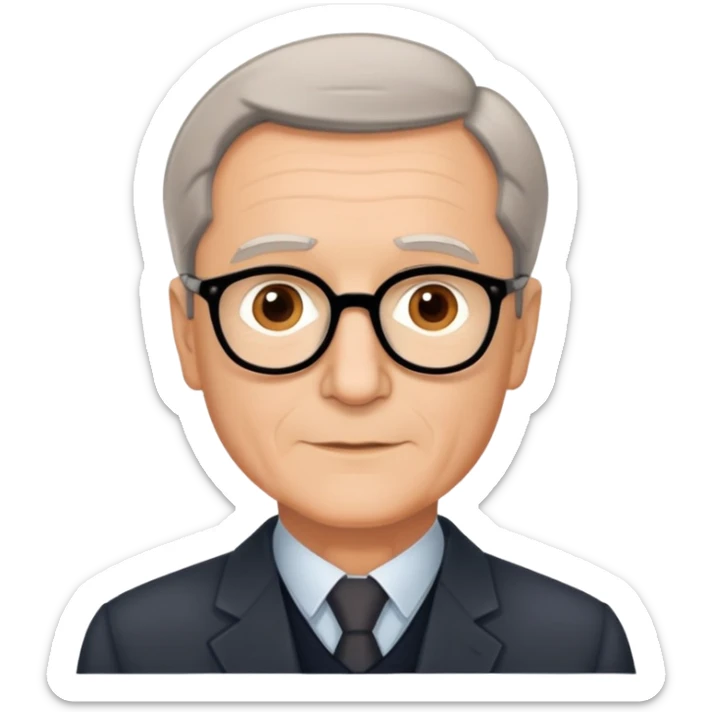 portrait of Hartmut Rosa, famous German sociologist, no glasses, short hair, friendly expression sticker
