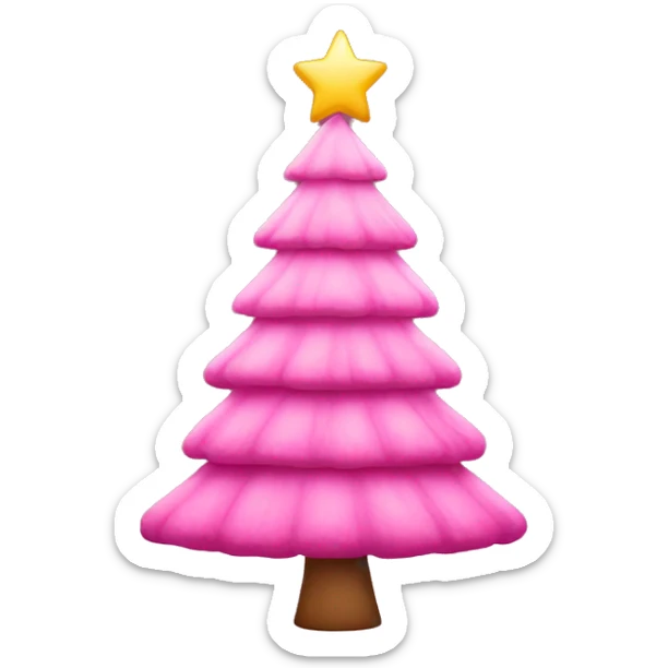 pink christmas tree  sticker