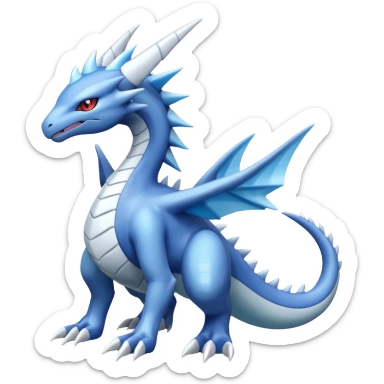 Amaura-Salamence-Dialga-Fakémon-hybrid-creature (full body)  sticker