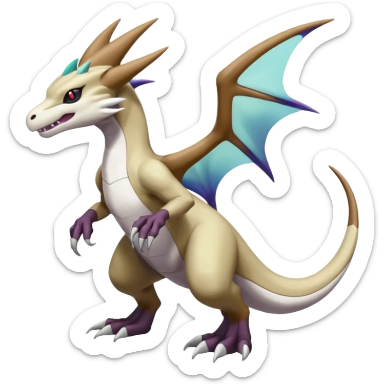 Shiny Noivern-Marowak-Lugia-Fakémon-hybrid-creature (full body)  sticker