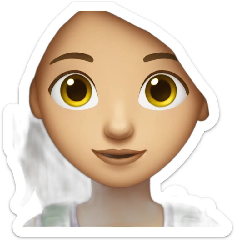 girl-with-brown-hair-green-eyes-with-phone-laptop sticker