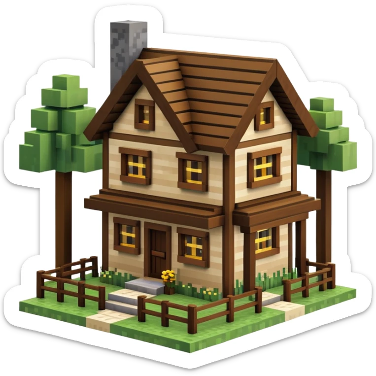 Minecraft house sticker