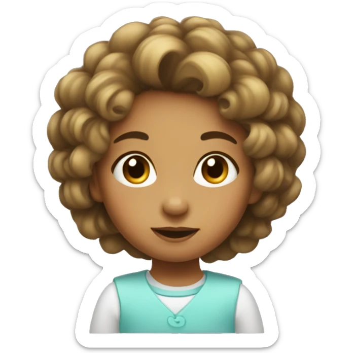 Cute little girl with a lot of hair sticker