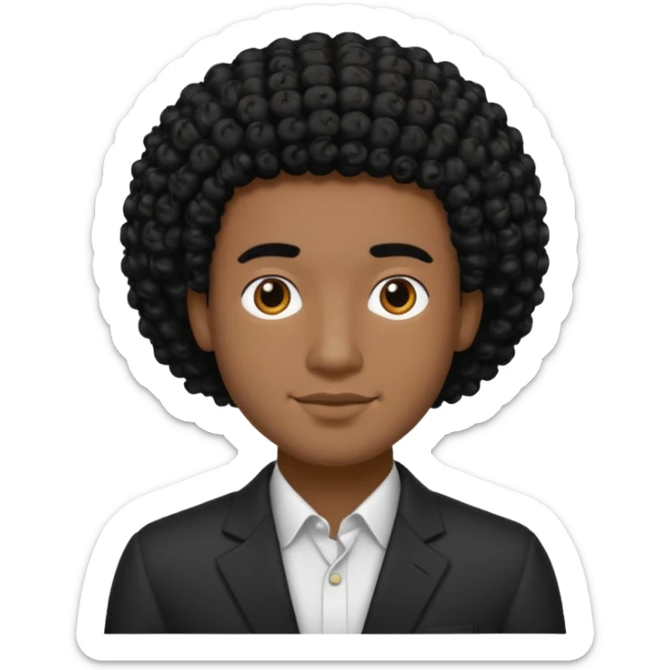 my best friend diego, he's black, square shaped head, curly hair, and nicely build posterior sticker