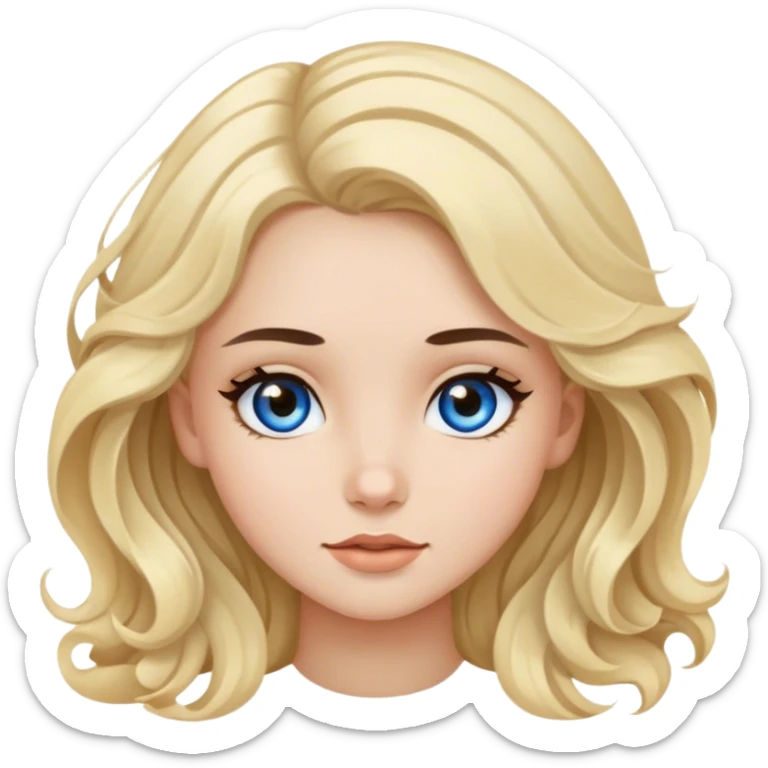 brown eyes black wavy hair girl and blonde hair with blue eyes girl emojis sticker