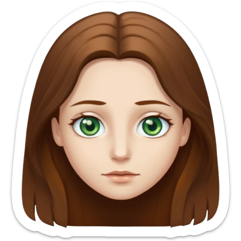 Im not pale but I'm whoite  I have greenish blue hazel eyes I have brown long hair middle part  sticker