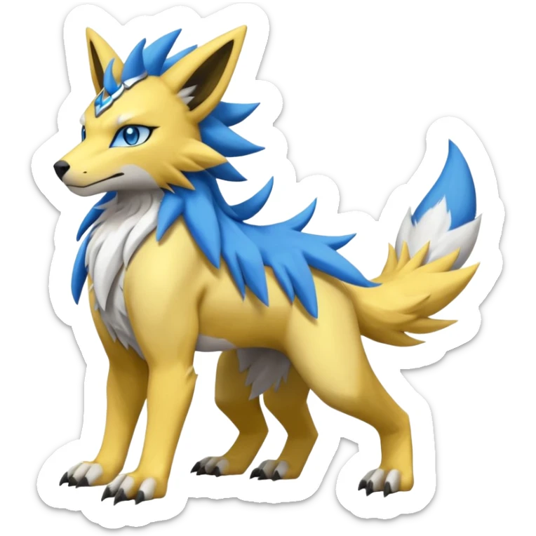 WereGarurumon-Zeraora-Manectric-Renamon-fusion-hybrid-creature (full body sticker