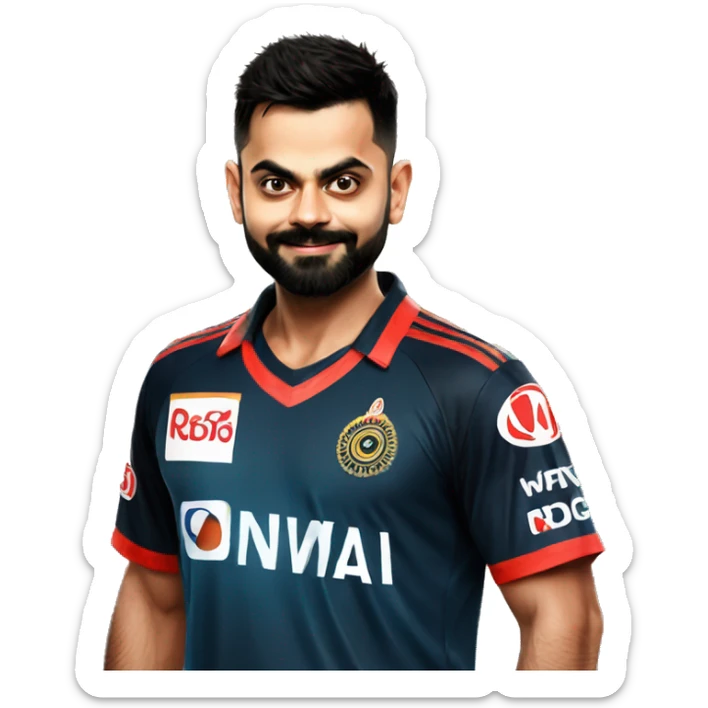  virat Kohli Wish Happy Birthday to Dhwani in RCB tshirt  sticker