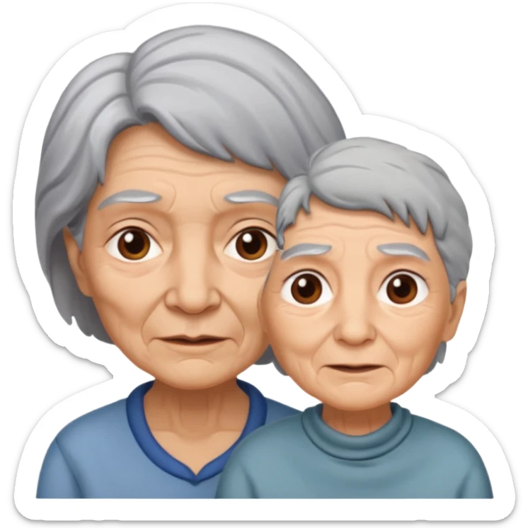 lo mismo que estas haciendo solo coloca alado de la abuela un hombre joven  sticker