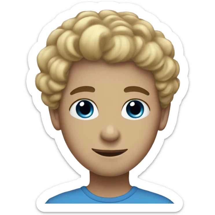 Blue eyed blonde boy holding hands with black curly hair brown eyes  sticker