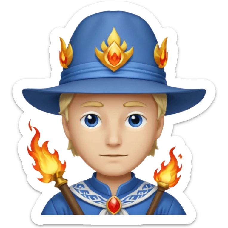 Sabo l'empereur des flammes avec un chapeau blanc et une chemise bleu de one piece sticker