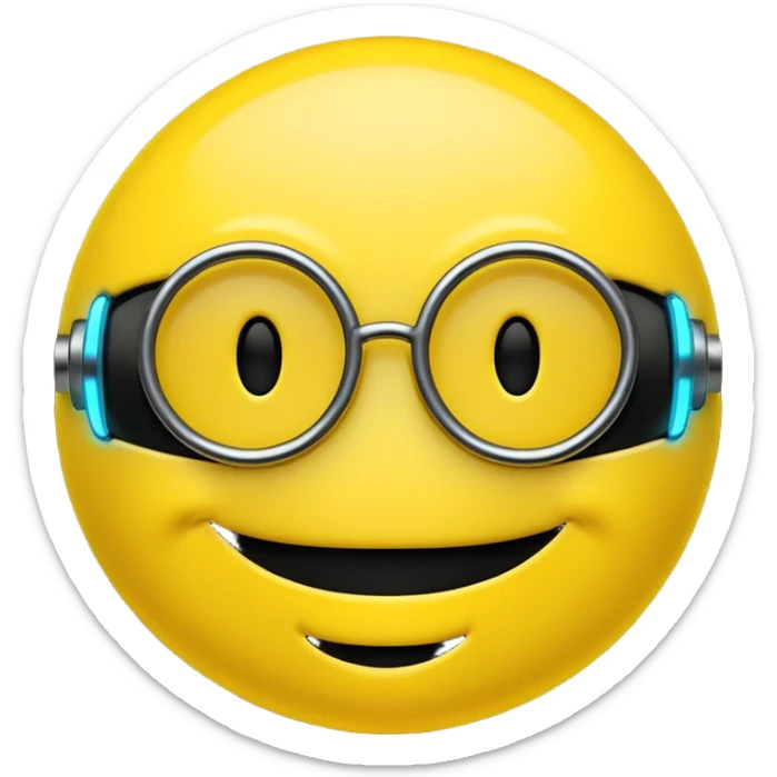 cool cyberpunk smiley emoji sticker