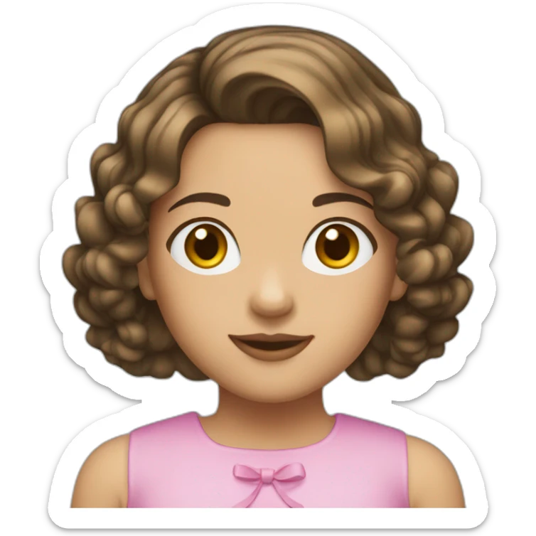 Girl with brunette Bob Hair Style with Hair ornaments sticker