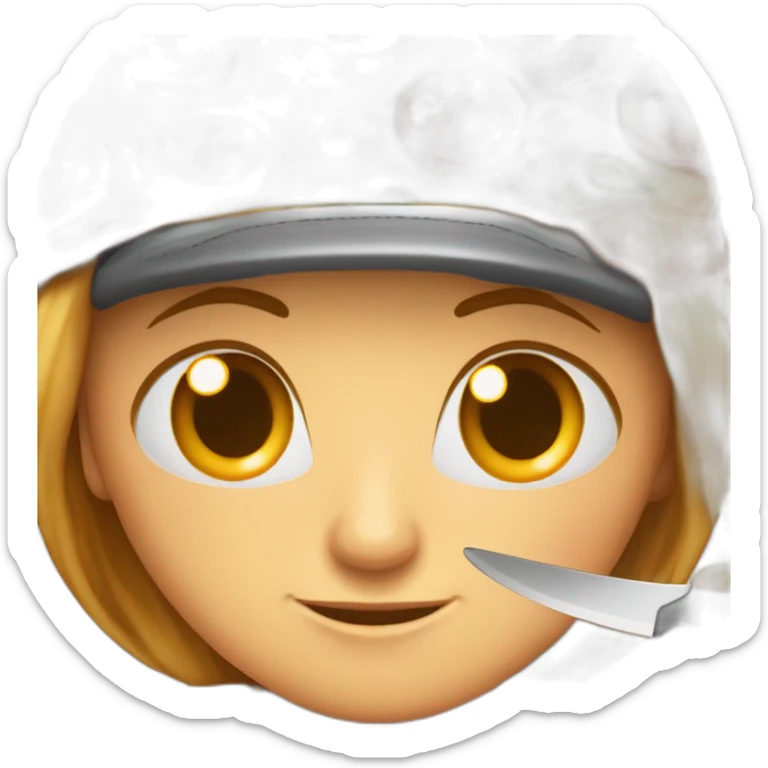 Chat avec un couteau qui fait des pizzas les yeux bander sur un skate sticker