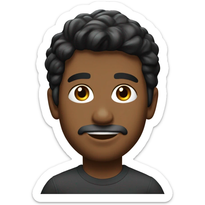 hombre joven moreno, de chile, con poleron deportivo color petroleo. Pelo corto negro.  sticker