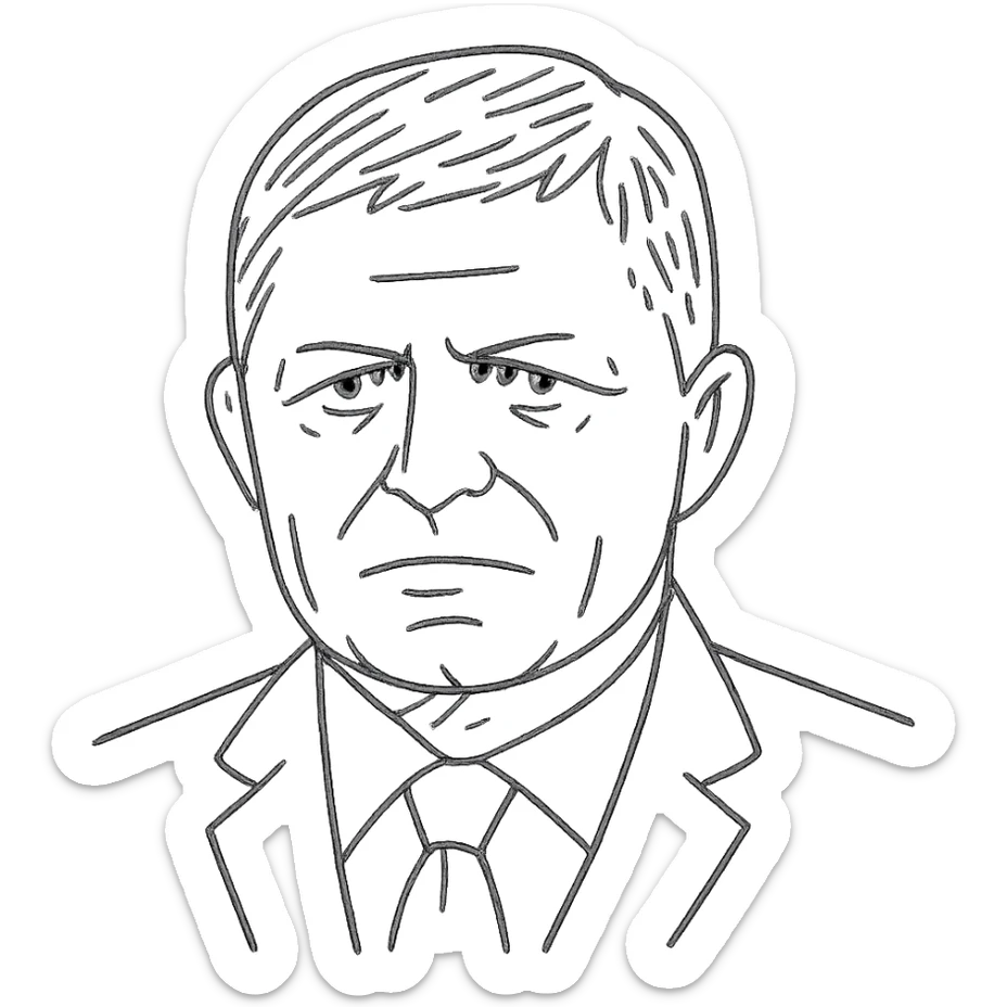 portrait of Robert Fico, Prime Minister of Slovakia icon sticker