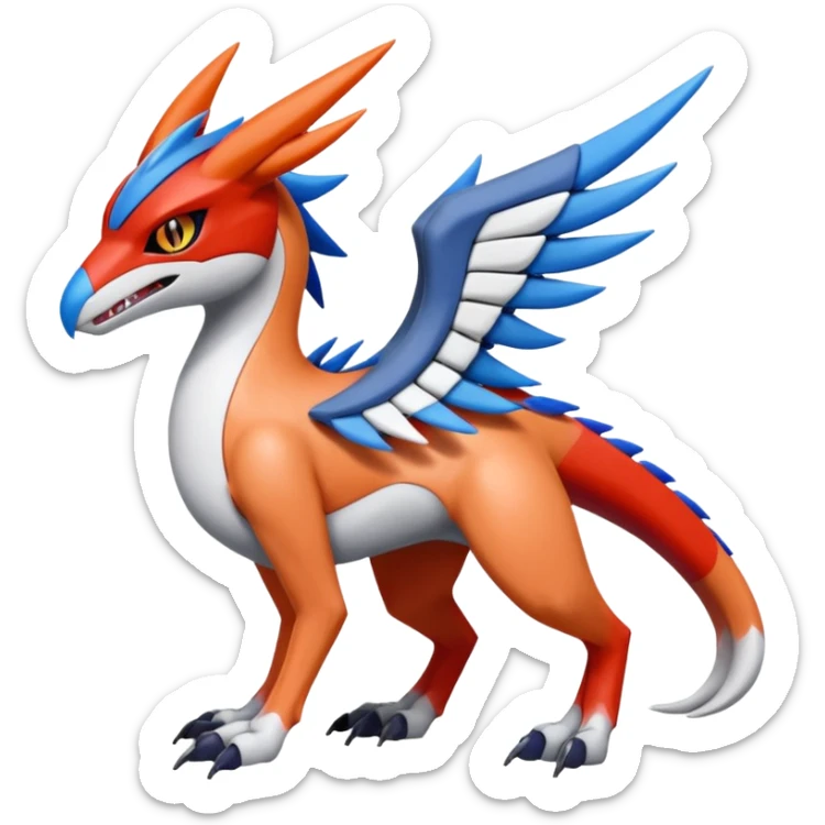 Meloetta-Latias-Wargreymon-Sergal-Pokémon-Digimon-Fakémon-fusion-hybrid-creature sticker
