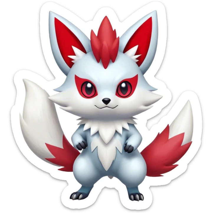 Epic Shiny Cool Cute Kawaii Zangoose-Zorua-Pokemon-fakemon-hybrid-animal Full Body  sticker