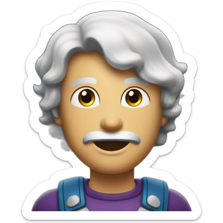 Mec avec une mâchoire carré qui est musclé avec le font de la galaxie sticker