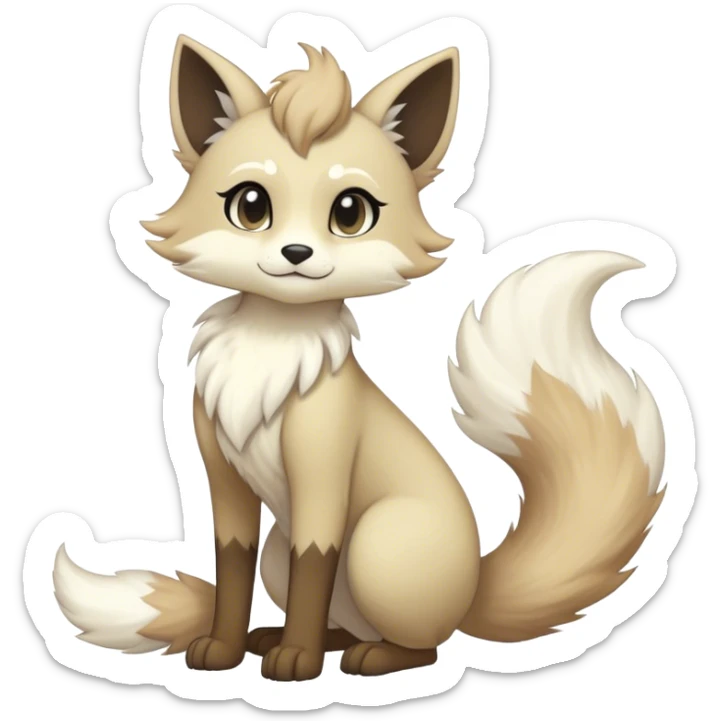 Kawaii dark fantasy ethereal anthro fursona Fakemon with tufted tail  sticker