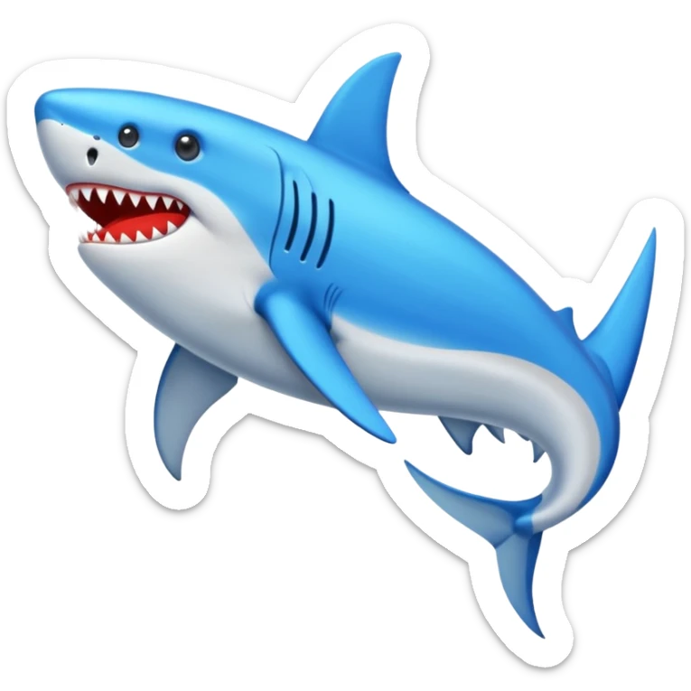 Un tiburón con zapatos azules por su aletas sticker