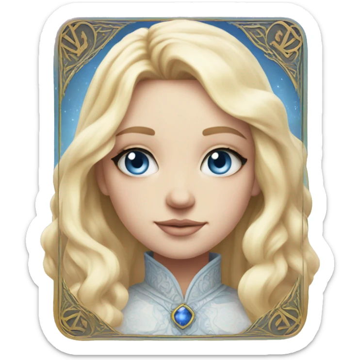 light pink tarot cards magic blonde girl white skin blue eyes  sticker