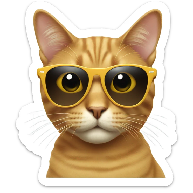 Cat with sunglasses sticker