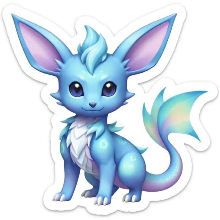 Shiny-Pastel-Nebula-Eeveelution-Cute-Fakemon-Dragon-Pokémon-fusion full body sticker