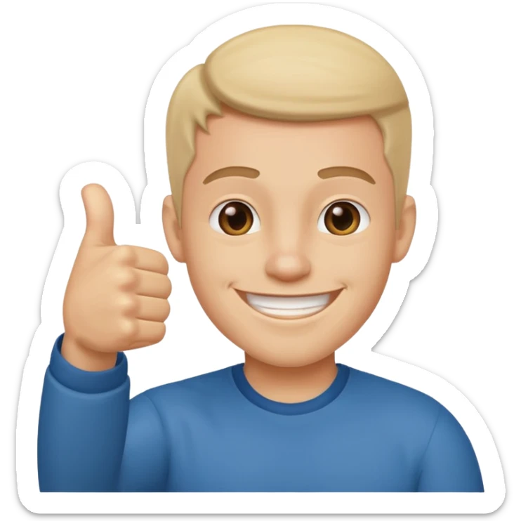 Buat gambar those bad tings guy dari sml yg sedang senang dan berikan jempol sticker