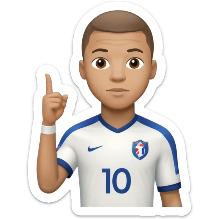 Kylian Mbappé soccer player in France jersey number 10 sticker