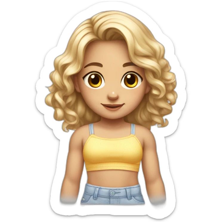 fullbody female young child girl light skin underwear midriff cute adorable sweet sticker